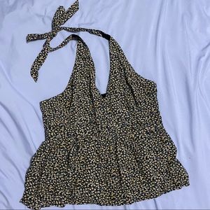 Black and daisy print floral halter american eagle